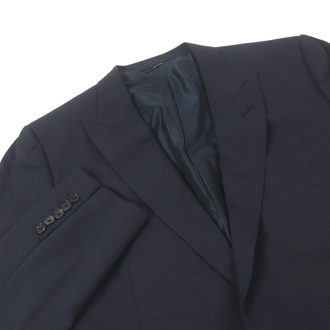 Great TOM FORD suit Stripe Pattern Peak Lapel Single Dark navy wool mens 56