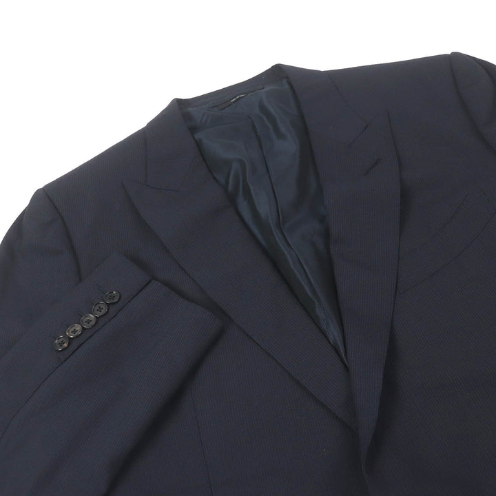 Great TOM FORD suit Stripe Pattern Peak Lapel Single Dark navy wool mens 56