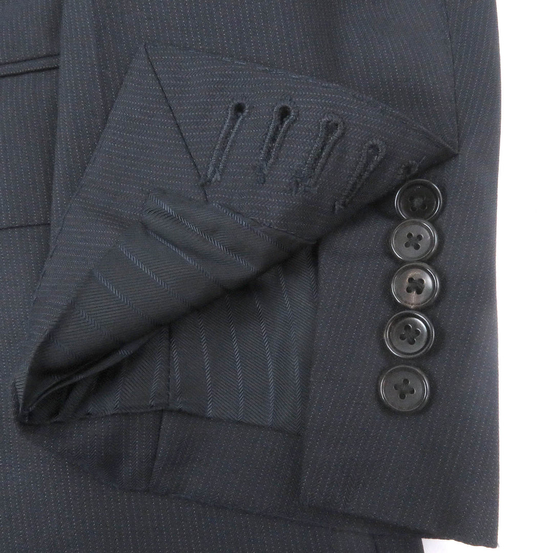 Great TOM FORD suit Stripe Pattern Peak Lapel Single Dark navy wool mens 56