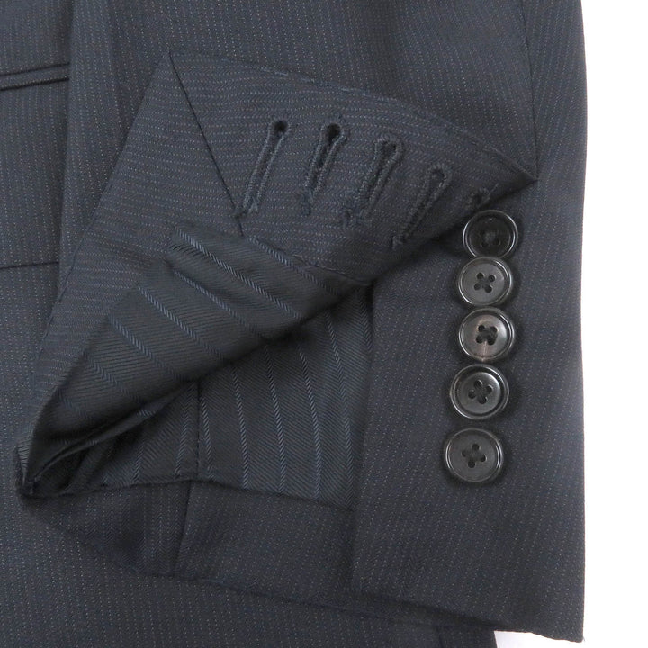Great TOM FORD suit Stripe Pattern Peak Lapel Single Dark navy wool mens 56