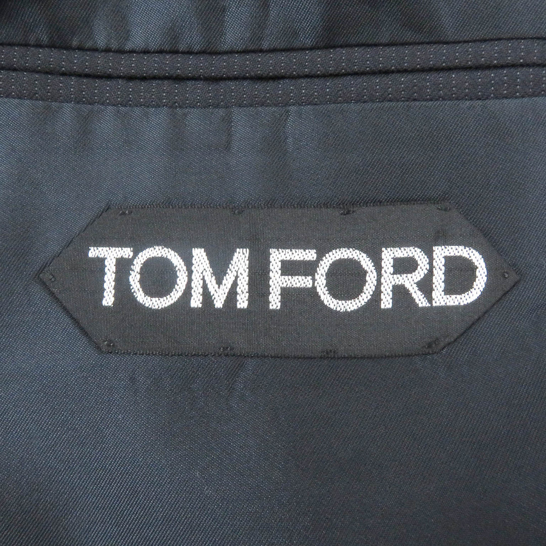 Great TOM FORD suit Stripe Pattern Peak Lapel Single Dark navy wool mens 56