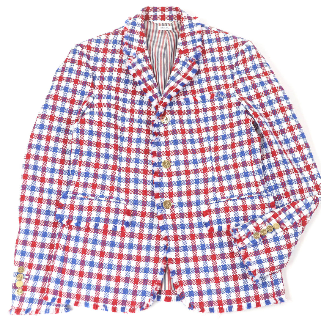 Excellent THOM BROWNE tailored jacket fringe design single