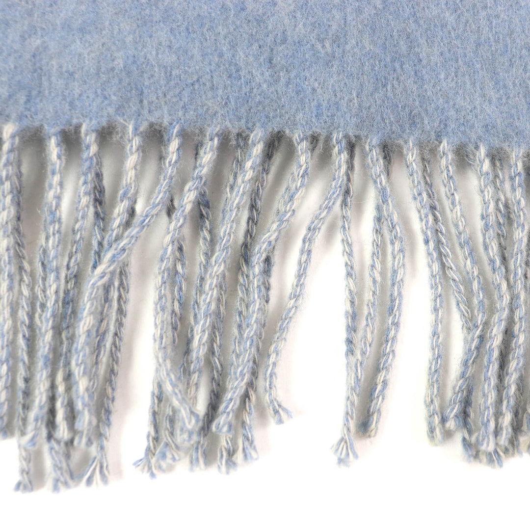 Very Good LOUIS VUITTON Scarf Escalp Reykjavik fringe Light blue cashmere mens
