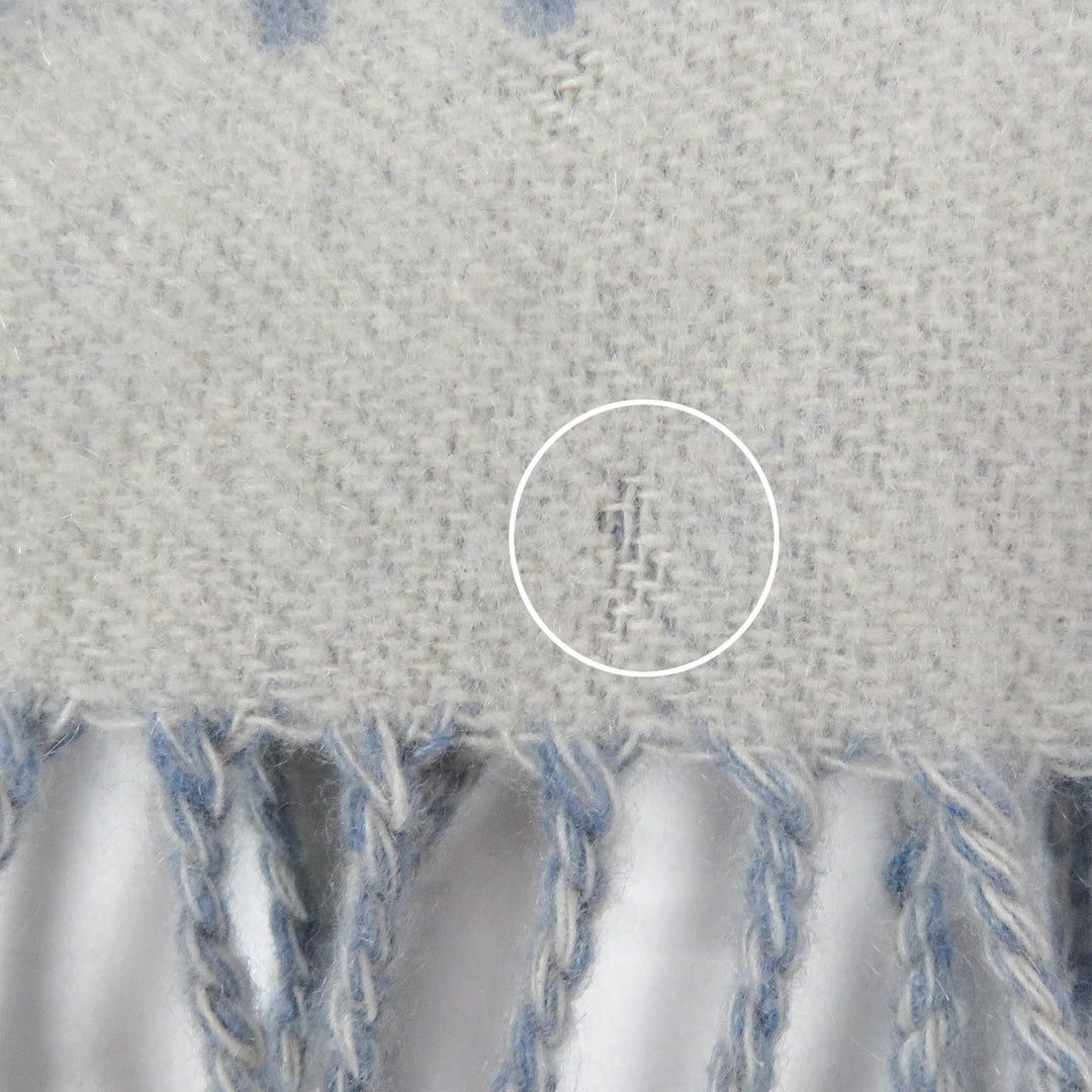 Very Good LOUIS VUITTON Scarf Escalp Reykjavik fringe Light blue cashmere mens