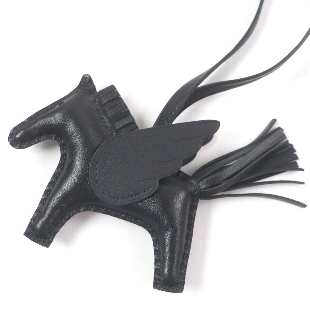 Excellent HERMES key ring Rodeo Charm PM Pegasus So Black Anyo Miro Women