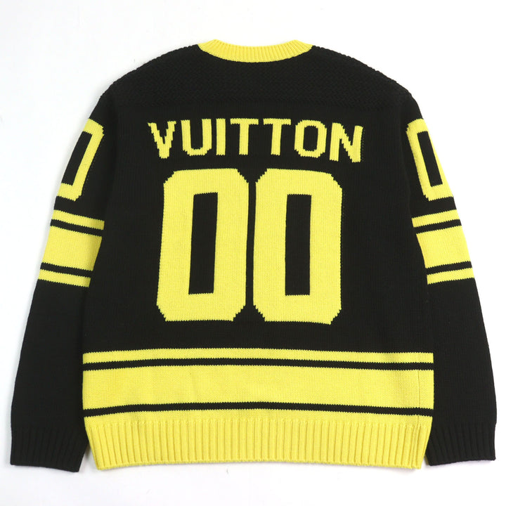 LOUIS VUITTON knit LV Intarsia football Amen Break logoembroidered sweater Black