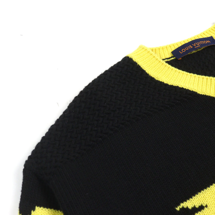 Great LOUIS VUITTON knit LV Intarsia football knit Amen Break logo embroidered S