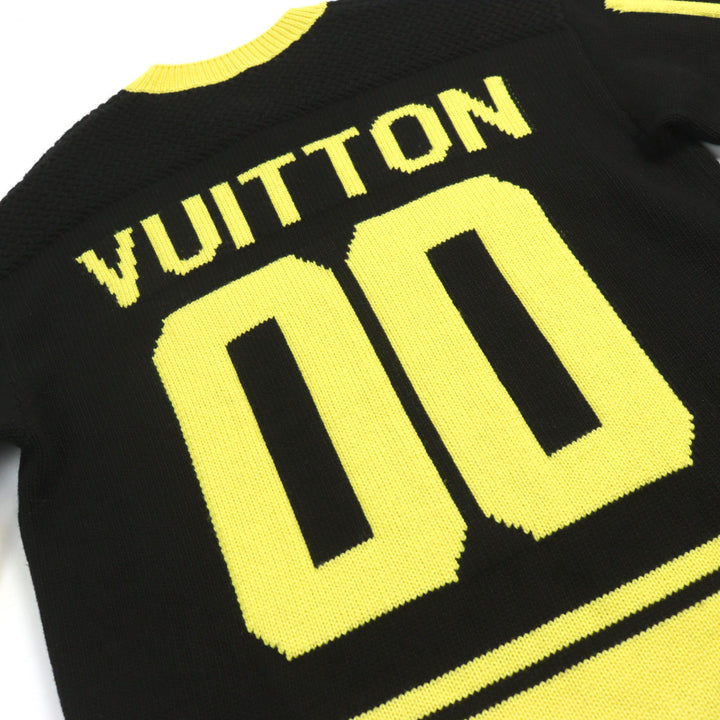 Great LOUIS VUITTON knit LV Intarsia football knit Amen Break logo embroidered S