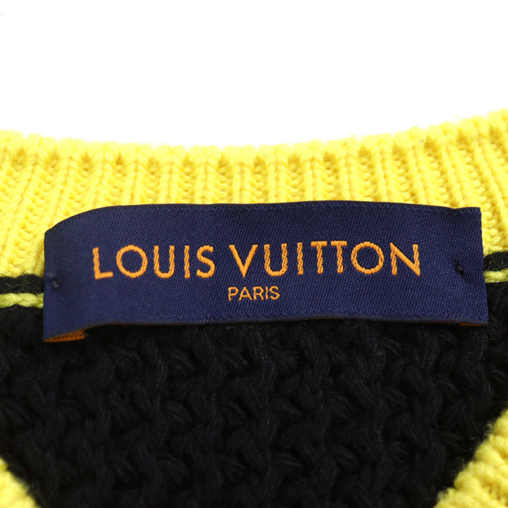 Great LOUIS VUITTON knit LV Intarsia football knit Amen Break logo embroidered S