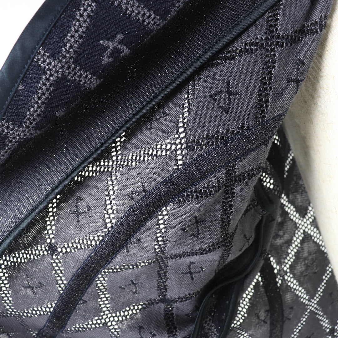 Excellent LEONARD FASHION Jacket With logo, all-over mesh, glitter knit Navy silk Women 40
