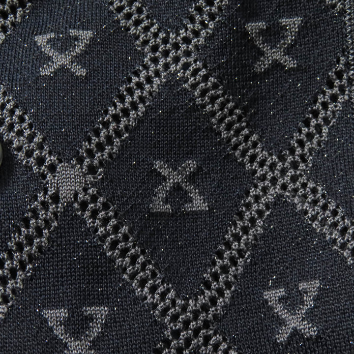 Excellent LEONARD FASHION Jacket With logo, all-over mesh, glitter knit Navy silk Women 40