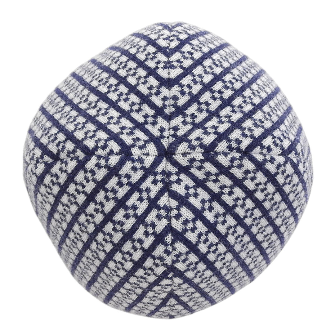 Pristine HERMES Knit cap BONNET FEMME H logo Navy cashmere Women M 232019N