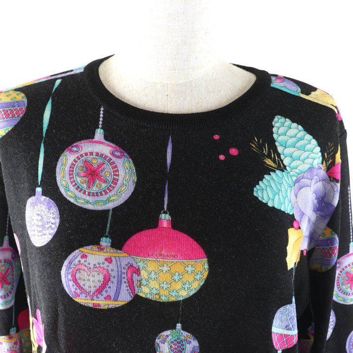 Great LEONARD SPORT knit Floral print Embroidered logo Long sleeves wool Women