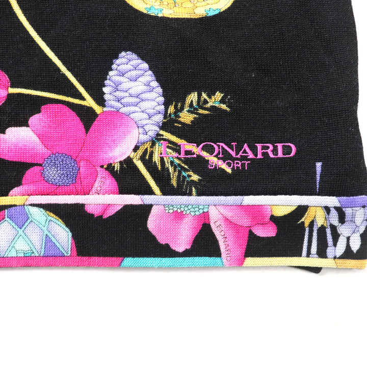 Great LEONARD SPORT knit Floral print Embroidered logo Long sleeves wool Women 42