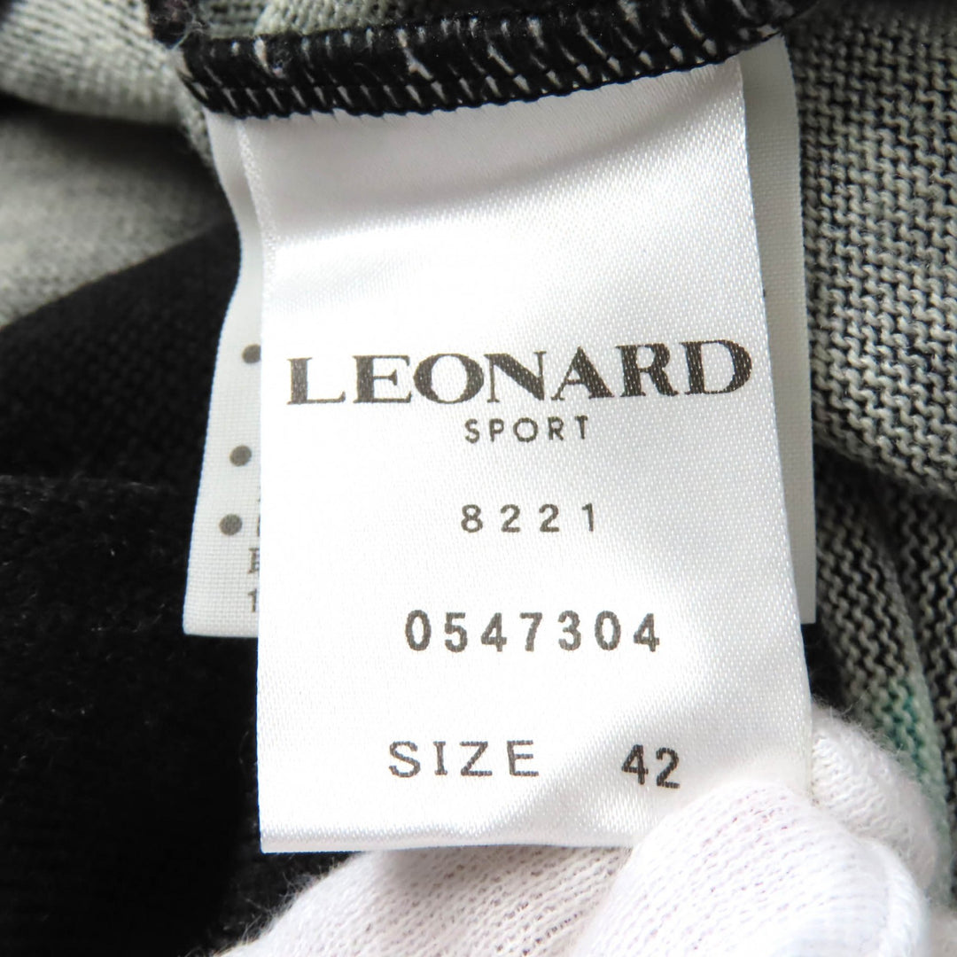 Great LEONARD SPORT knit Floral print Embroidered logo Long sleeves wool Women 42