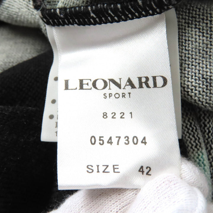Great LEONARD SPORT knit Floral print Embroidered logo Long sleeves wool Women 42