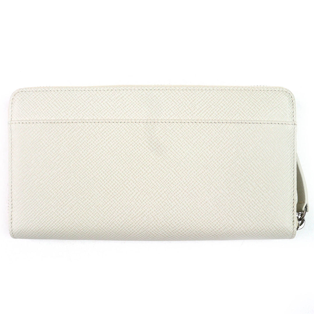 Excellent GLOBE TROTTER Purse Logo Zip Around Leather Long Wallet Light beige