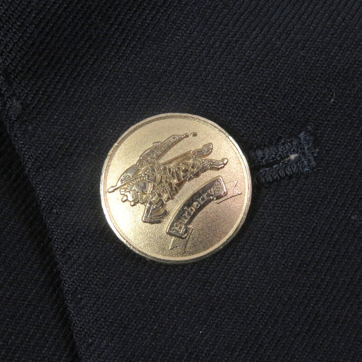 Excellent Burberrys tailored jacket Emblem Gold Button Single Navy wool mens
