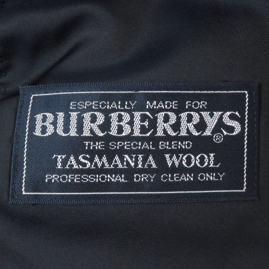 Excellent Burberrys tailored jacket Emblem Gold Button Single Navy wool mens