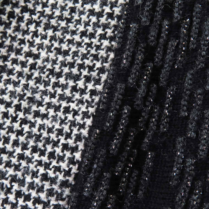 Excellent CHANEL skirt Comes with COCOMark plate Black gray white wool Women 40 05A P26661