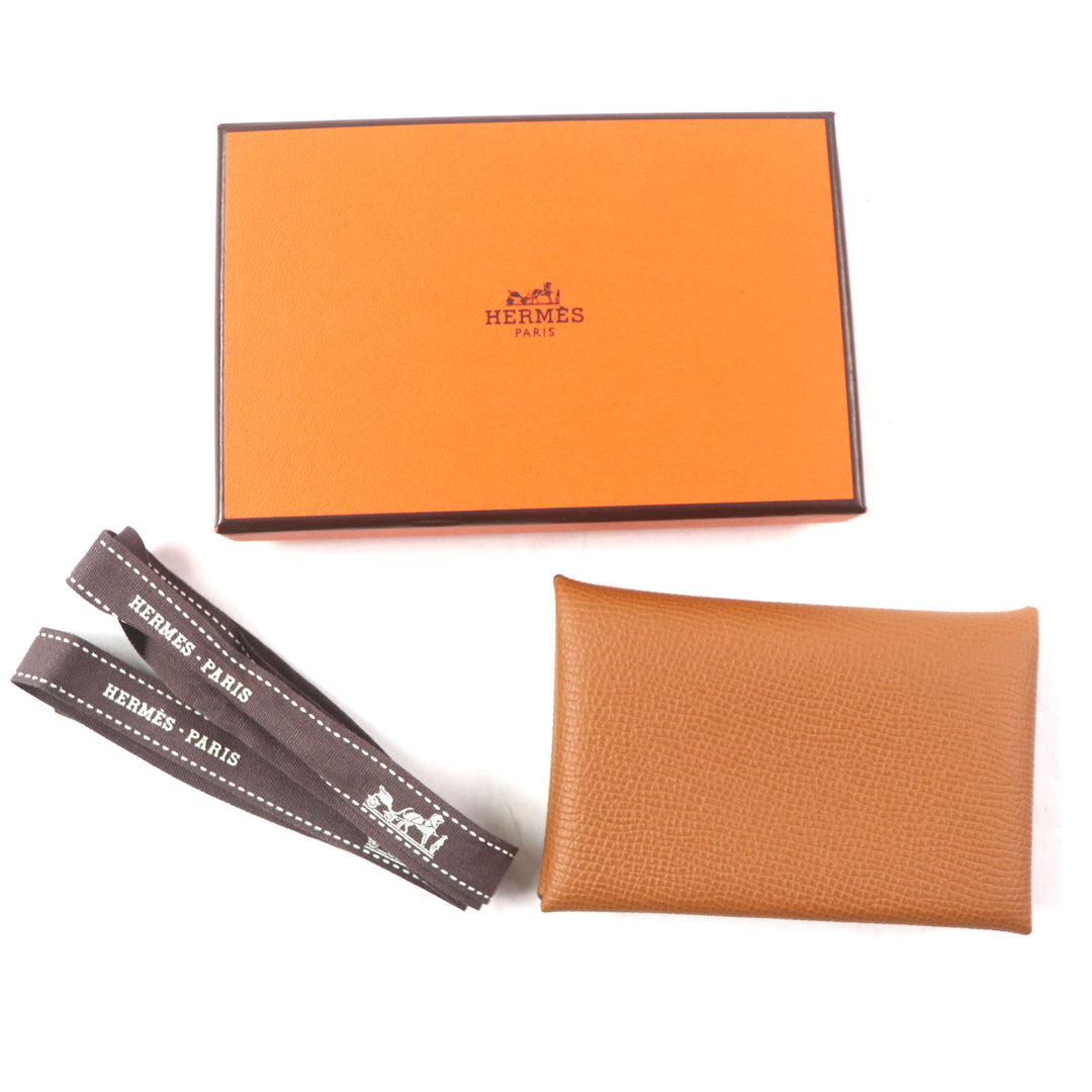 Excellent HERMES Coin case Calvi Card Case Epsom mens
