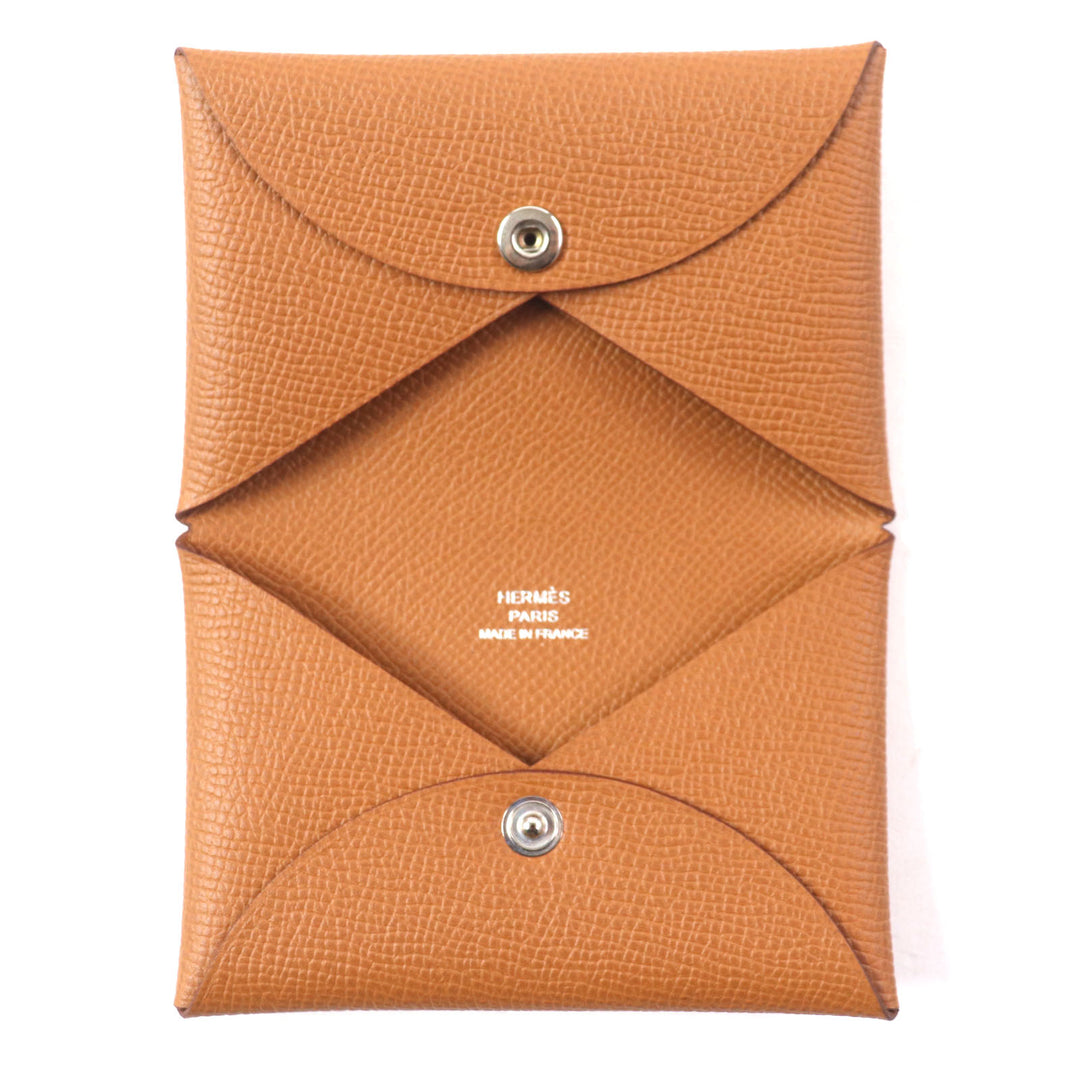 Excellent HERMES Coin case Calvi Card Case Epsom mens