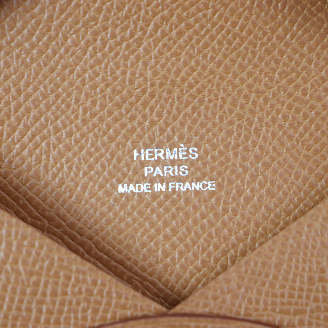 Excellent HERMES Coin case Calvi Card Case Epsom mens