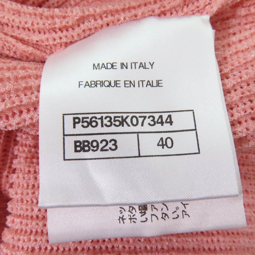 Discounted Pristine CHANEL knit Pearl COCO Mark Parts Short Sleeve pink 40 17P P56135K07344