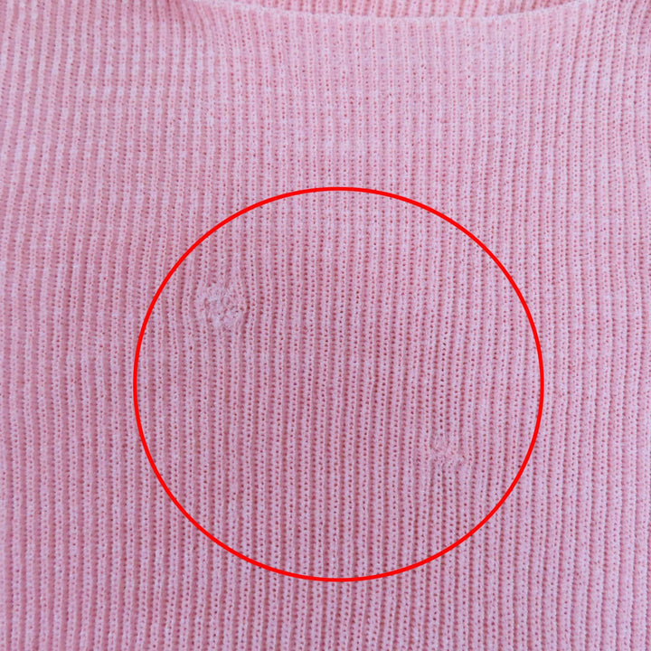 Discounted Pristine CHANEL knit Pearl COCO Mark Parts Short Sleeve pink 40 17P P56135K07344