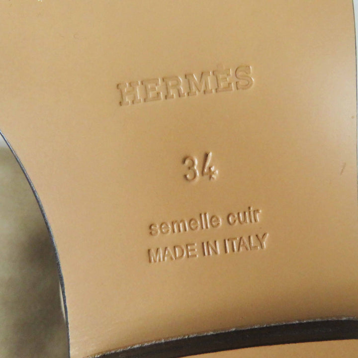 Pristine HERMES Knee-high boots Kelly Buckle Jumping Boots / beige sabre 34