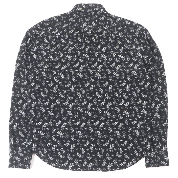 Excellent SAINT LAURENT PARIS Long sleeve shirt Bike Long Sleeve black silk mens