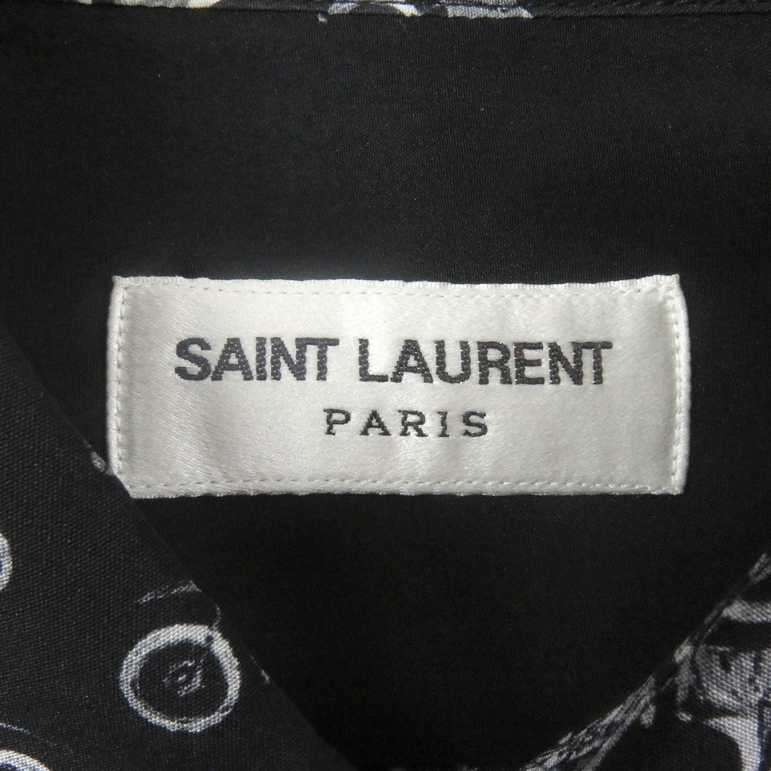 Excellent SAINT LAURENT PARIS Long sleeve shirt Bike Long Sleeve black silk mens