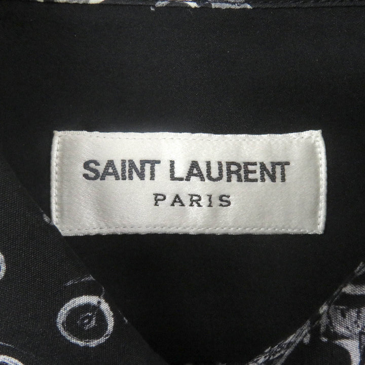 Excellent SAINT LAURENT PARIS Long sleeve shirt Bike Long Sleeve black silk mens