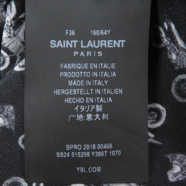 Excellent SAINT LAURENT PARIS Long sleeve shirt Bike Long Sleeve black silk mens