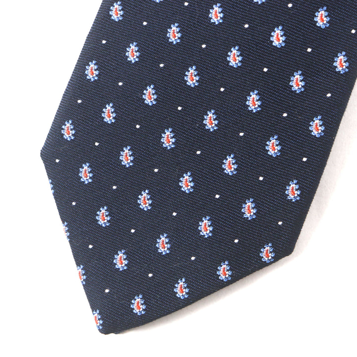 Pristine HERMES tie Cravat Paisley Dot silk mens 349289T