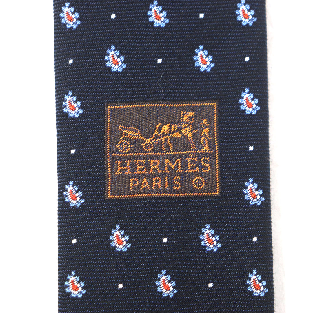 Pristine HERMES tie Cravat Paisley Dot silk mens 349289T