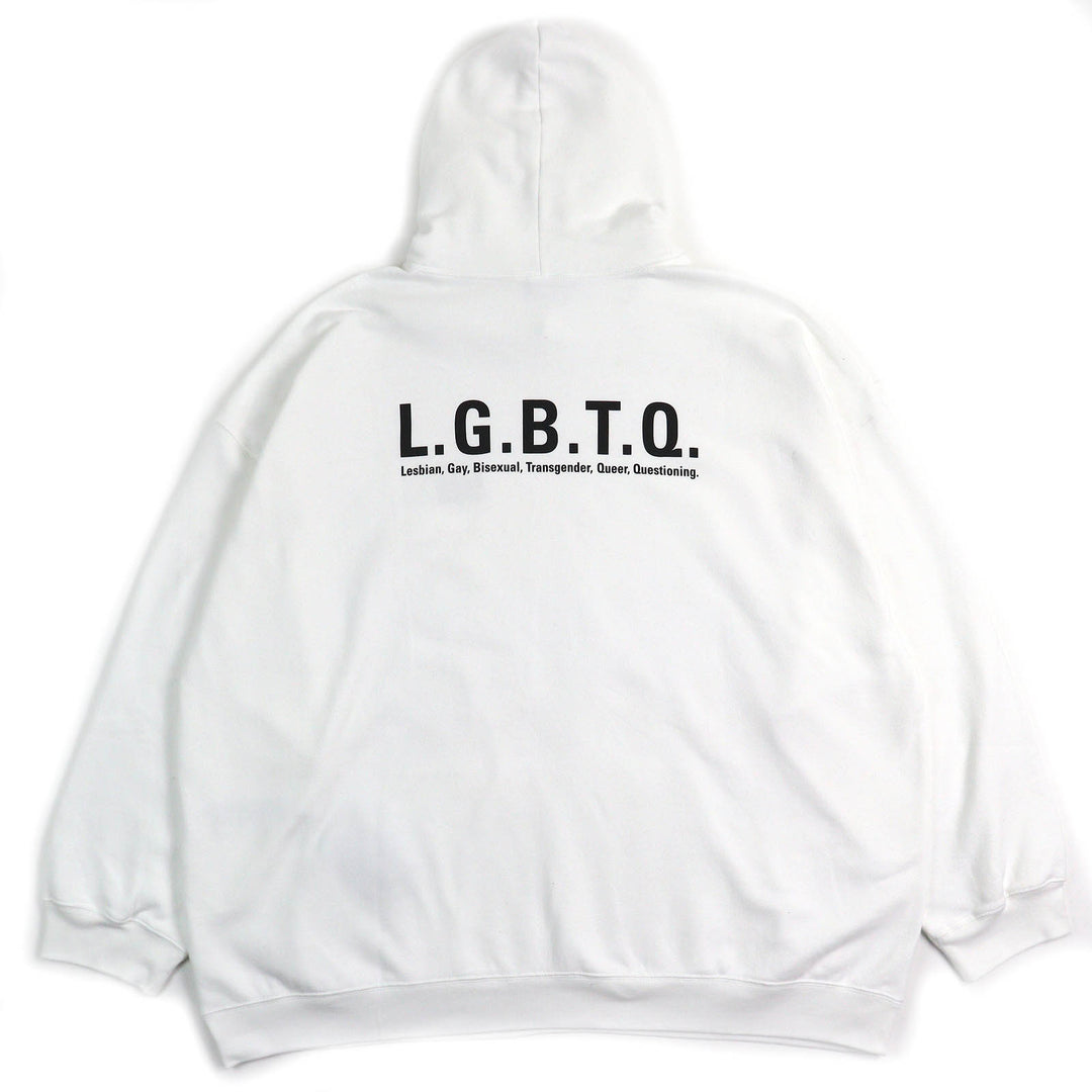 Great BALENCIAGA hoodie LGBTQ logo rainbow embroidered oversizedpullover cotton mensL