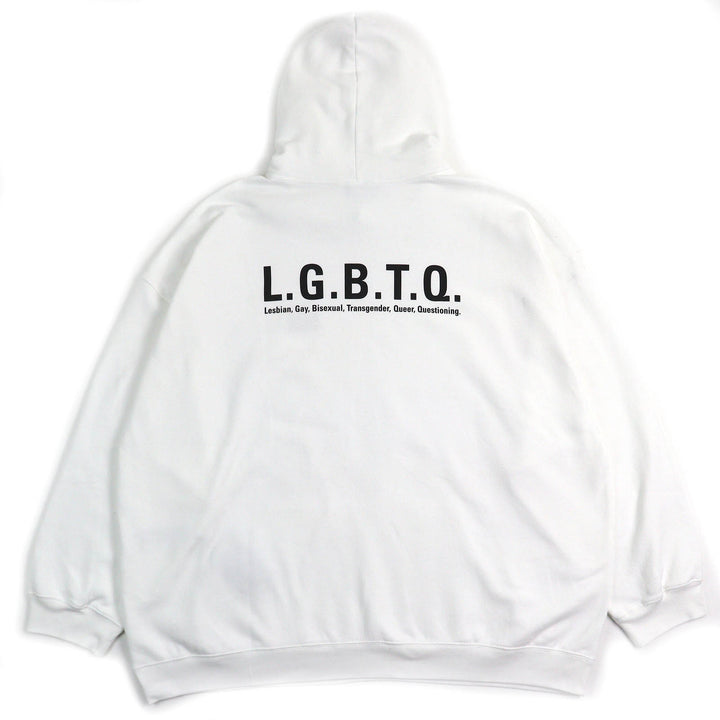 Great BALENCIAGA hoodie LGBTQ logo rainbow embroidered oversizedpullover cotton mensL
