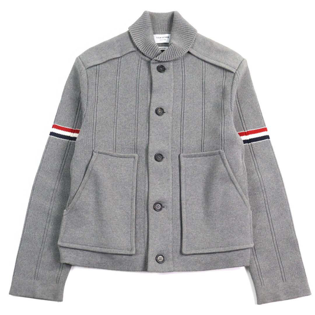 Great THOM BROWNE Jacket Double-faced cotton cashmere Gray cotton mens 1 MKJ113A