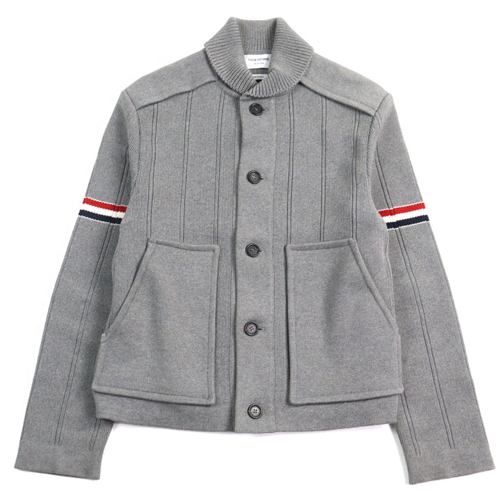 Great THOM BROWNE Jacket Double-faced cotton cashmere Gray cotton mens 1 MKJ113A