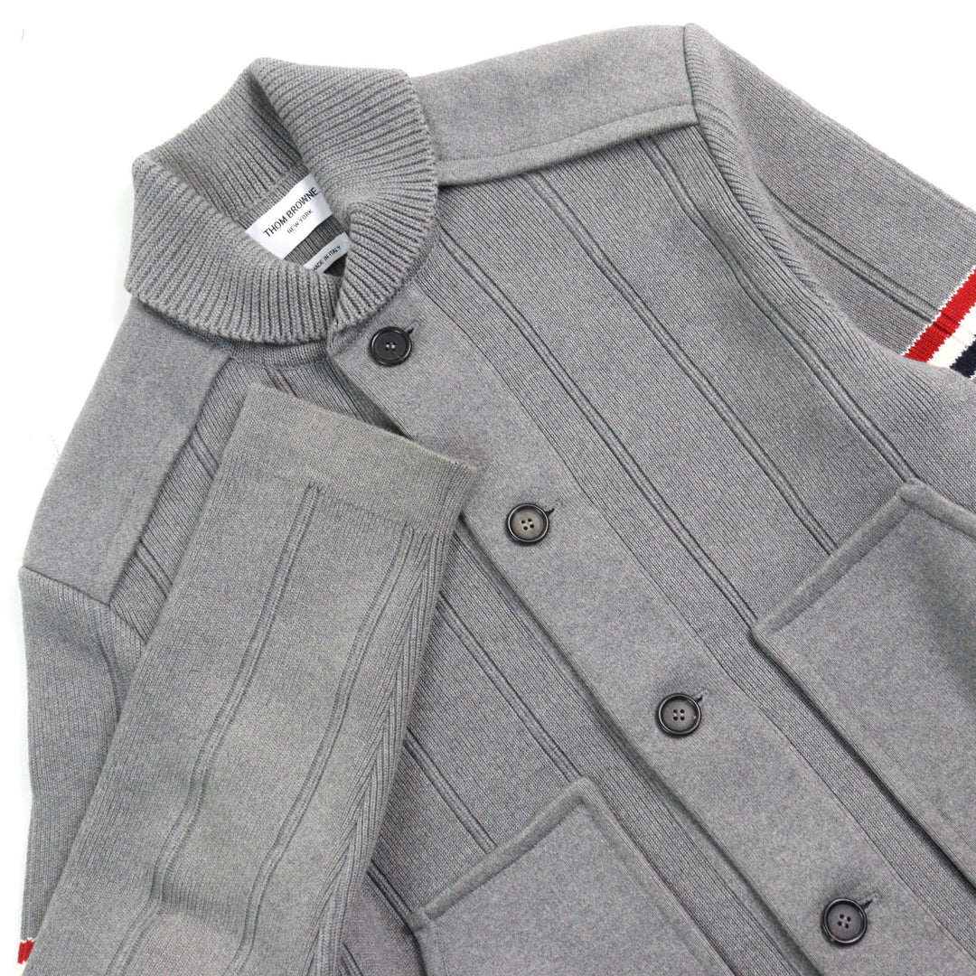 Great THOM BROWNE Jacket Double-faced cotton cashmere Gray cotton mens 1 MKJ113A
