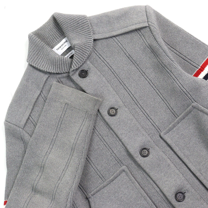 Great THOM BROWNE Jacket Double-faced cotton cashmere Gray cotton mens 1 MKJ113A