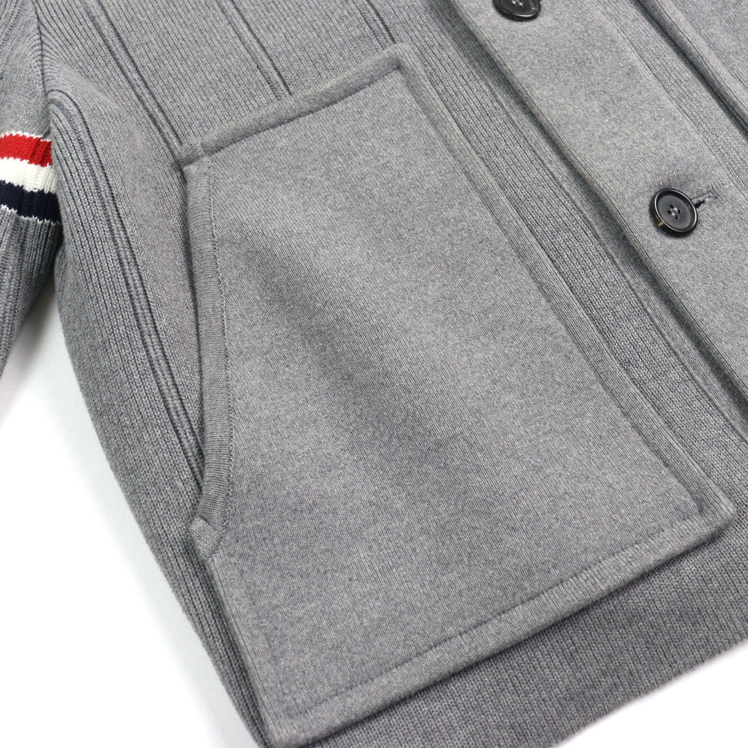 Great THOM BROWNE Jacket Double-faced cotton cashmere Gray cotton mens 1 MKJ113A