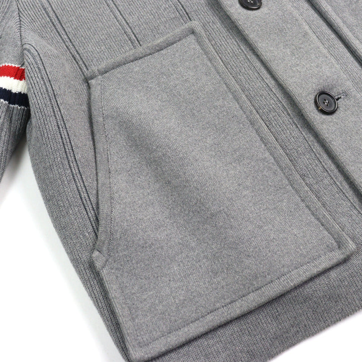 Great THOM BROWNE Jacket Double-faced cotton cashmere Gray cotton mens 1 MKJ113A