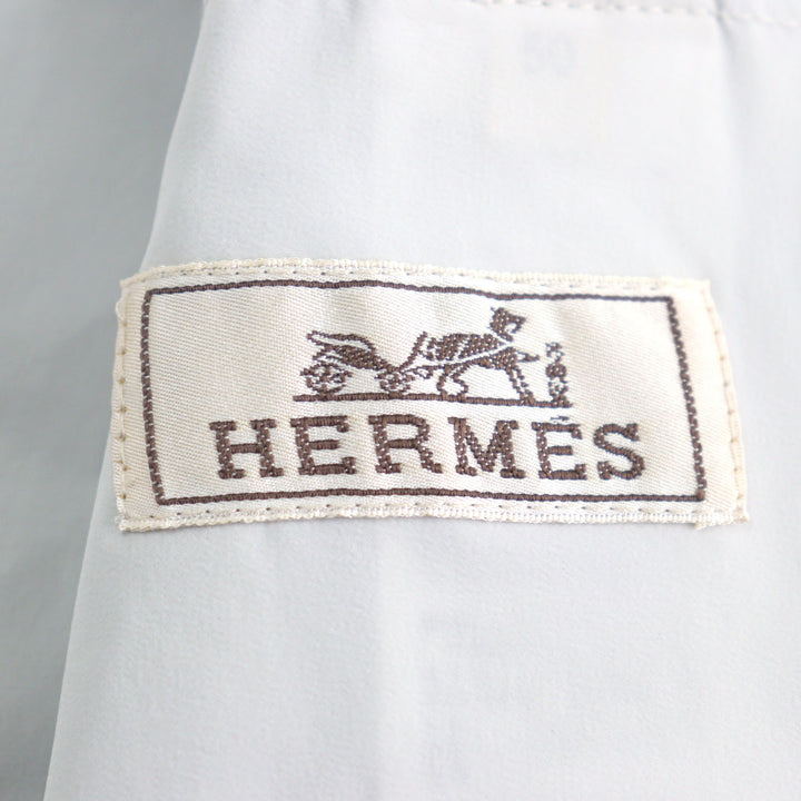 HERMES Nylon jacket Bicolor hooded double zip Light gray light blue Nylon mens 0