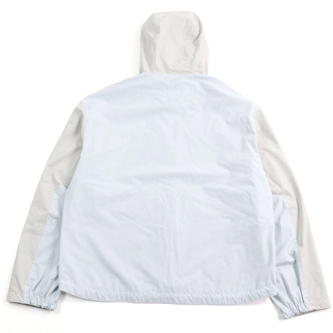 HERMES Nylon jacket Bicolor hooded double zip Light gray light blue Nylon mens 0