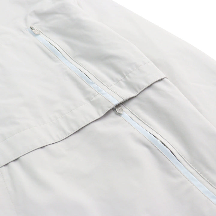 HERMES Nylon jacket Bicolor hooded double zip Light gray light blue Nylon mens 0
