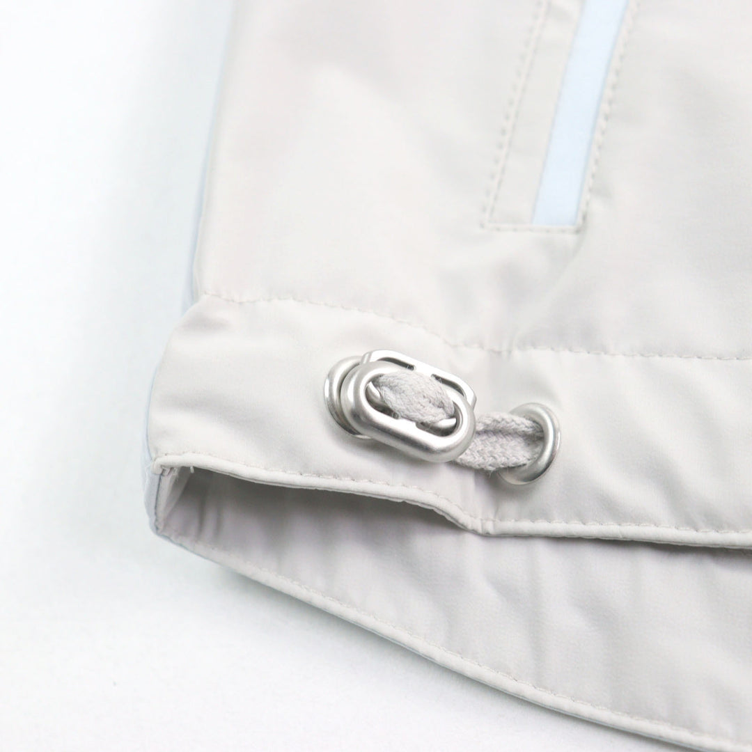 HERMES Nylon jacket Bicolor hooded double zip Light gray light blue Nylon mens 0