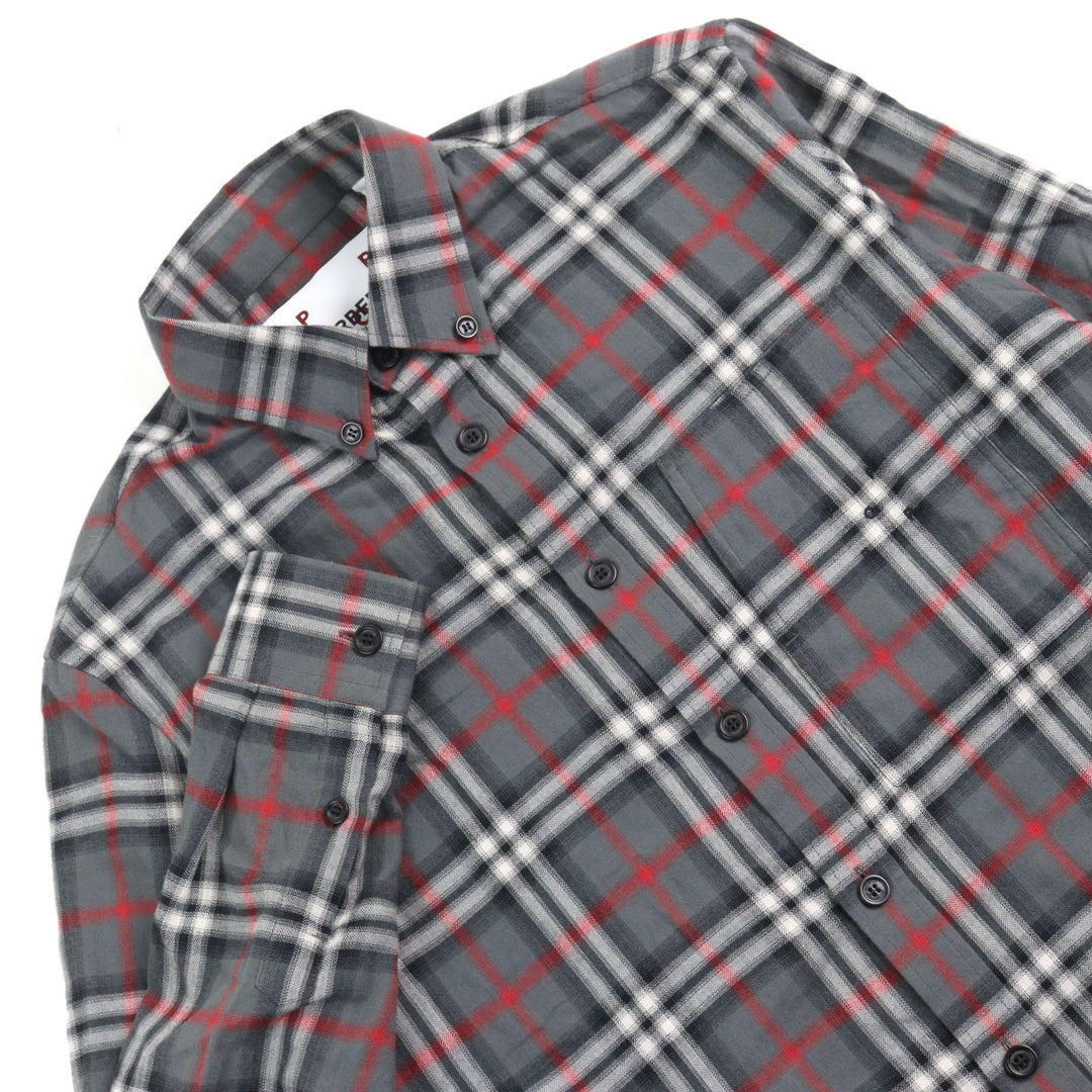 Excellent BURBERRY LONDON Long sleeve shirt Embroidered Blur Check mens XS