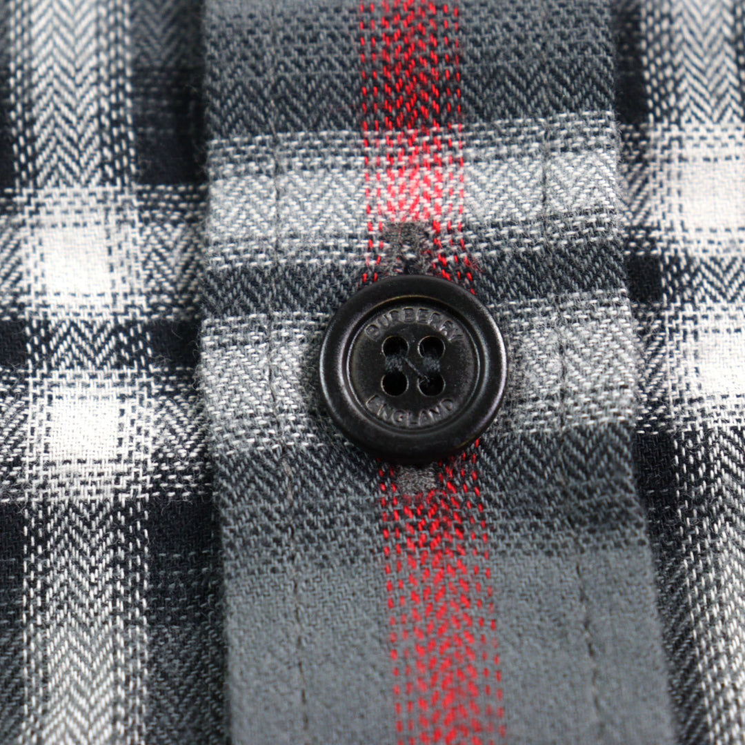Excellent BURBERRY LONDON Long sleeve shirt Embroidered Blur Check mens XS